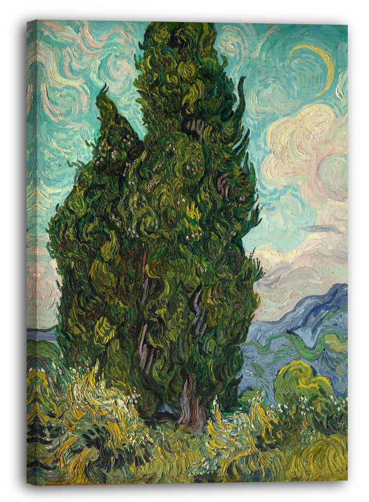 Printed Paintings Leinwand (60x80cm): Vincent Van Gogh - Zypressen 60x80 cm, 60x80 cm