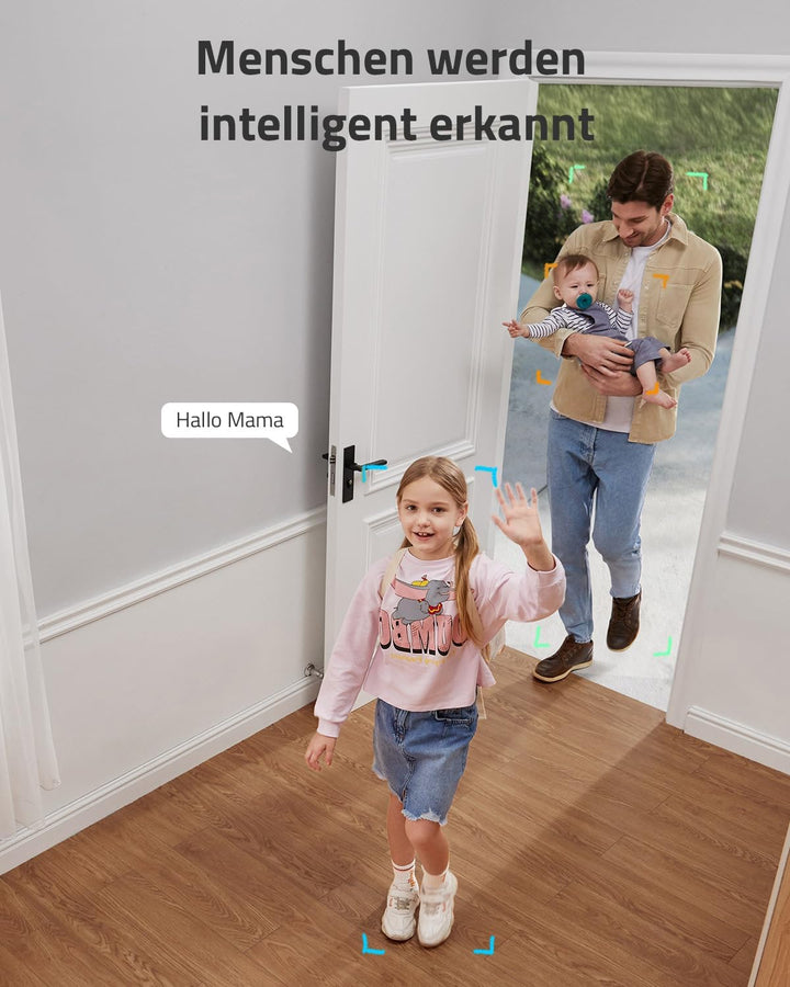 eufy Security Solo IndoorCam C24, 2K Plug-In Überwachungskamera für Innenbereiche, WLAN, Personenerk