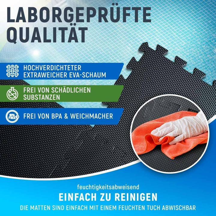 NEOLYMP 72 Stück Pool Unterlage Outdoor zuschneidbar - Whirlpool Unterlegmatte rutschfest und langle
