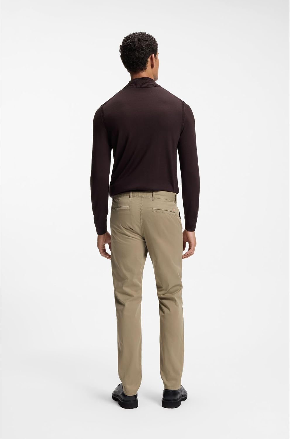 BOSS Herren Schino-Slim D Slim-Fit Hose aus elastischem Baumwoll-Satin 31W / 32L Light/Pastel Brown2