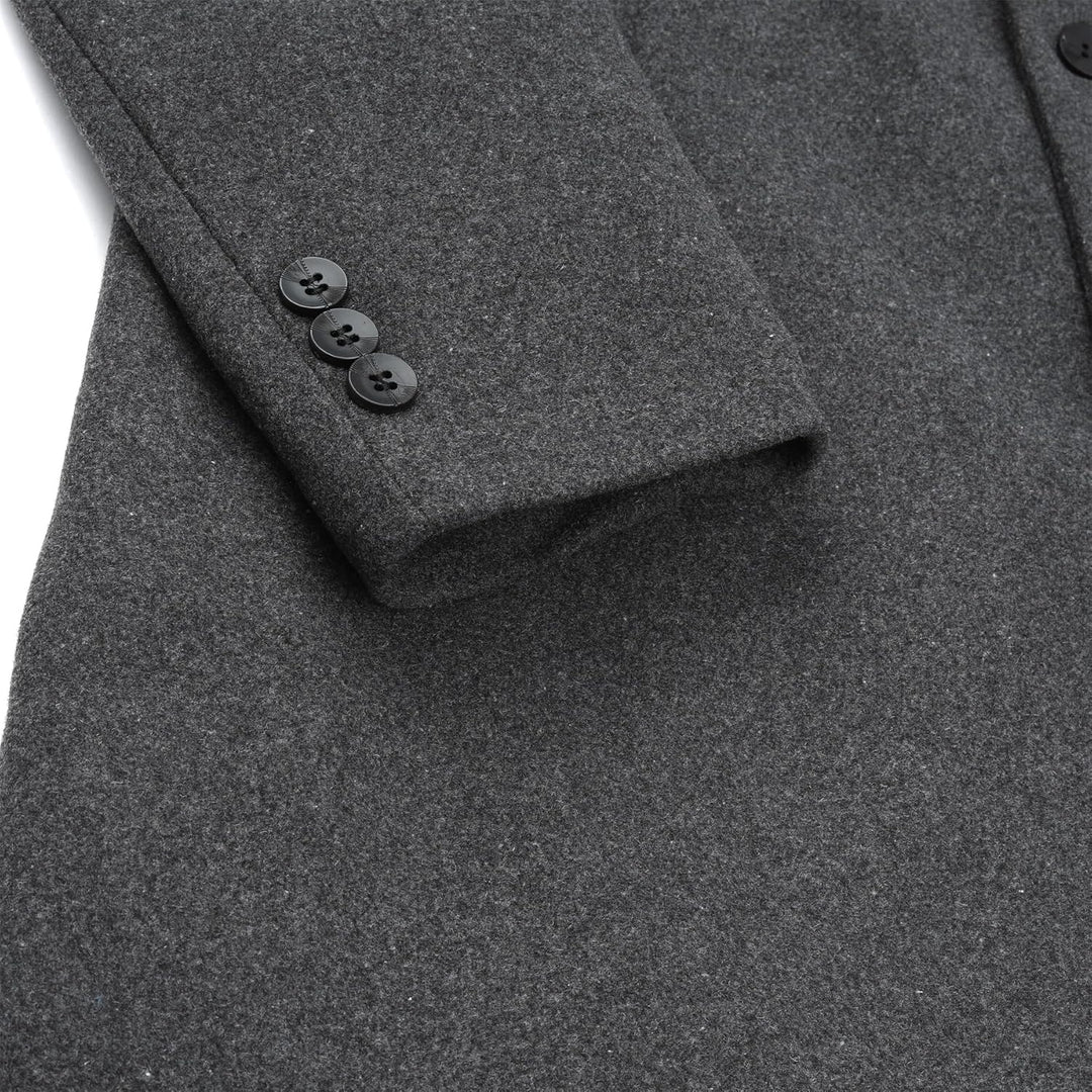 Allthemen Wintermantel Herren Wollmantel Lang Slim Fit Herrenmantel mit Stehkragen Business Coat für