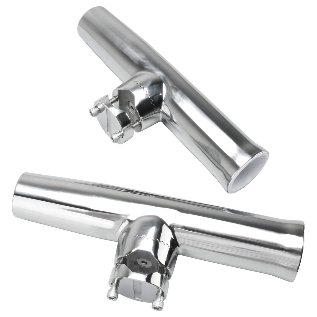 FreeTec 2× Edelstahl Rutenhalter Angelrutenhalter für Rails 25mm bis 32mm 25mm-32mm, 25mm-32mm