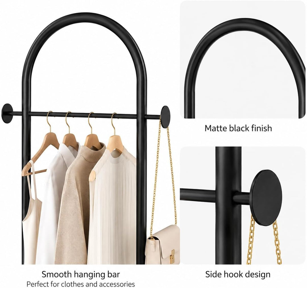Small Clothes Rail Kleiderständer mit Marmorsockel, Heavy Duty Coat Rail Freistehend für Schlafzimme