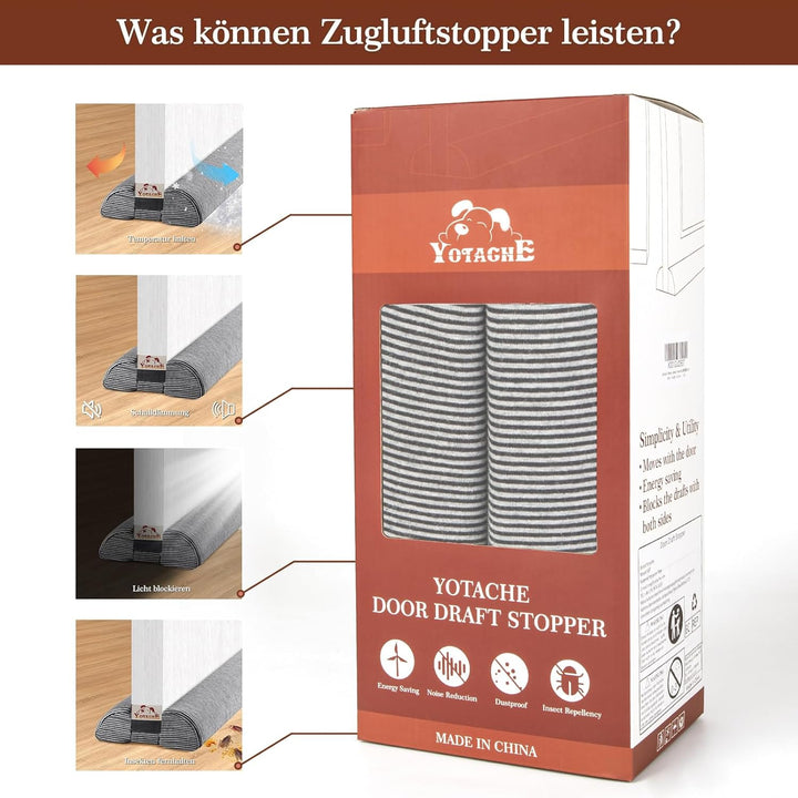 Yotache Zugluftstopper für Türen 80cm, Türbodendichtung, Zuschneidbar Einzigartige Viertelkreis-Desi