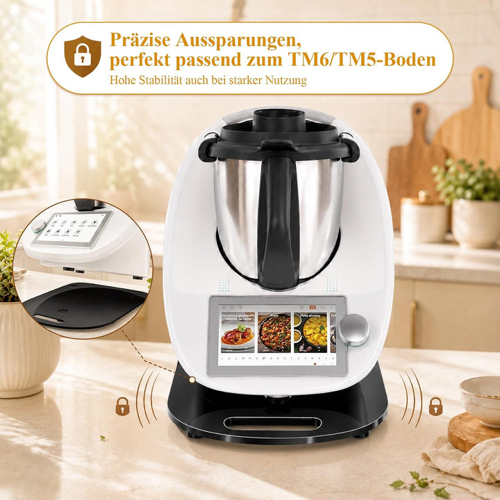 Verbesserte Kugel-Gleitbrett für Thermomix TM6/TM5 Zubehör, leichtgängiges Rollbrett Slider, schwarz