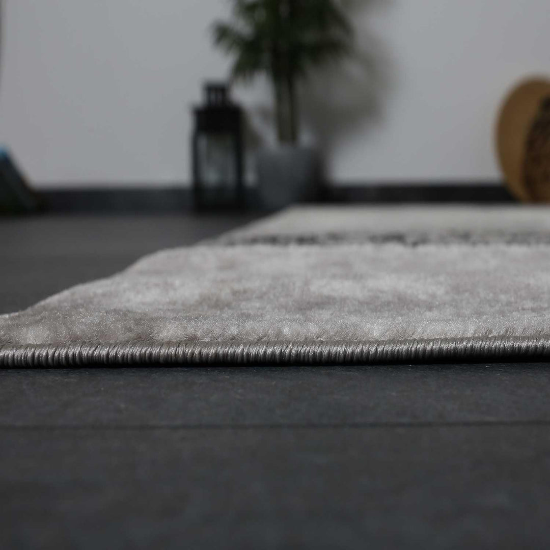 VIMODA Teppich Kurzflor Modern Kariert Marmor Muster Meliert in Grau Schwarz Weiss für Wohnzimmer, S