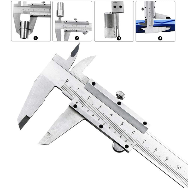 0-200 mm Messschieber,Kohlenstoffreicher Stahl Präzisions Messschieber mit hoher Messgenauigkeit zum