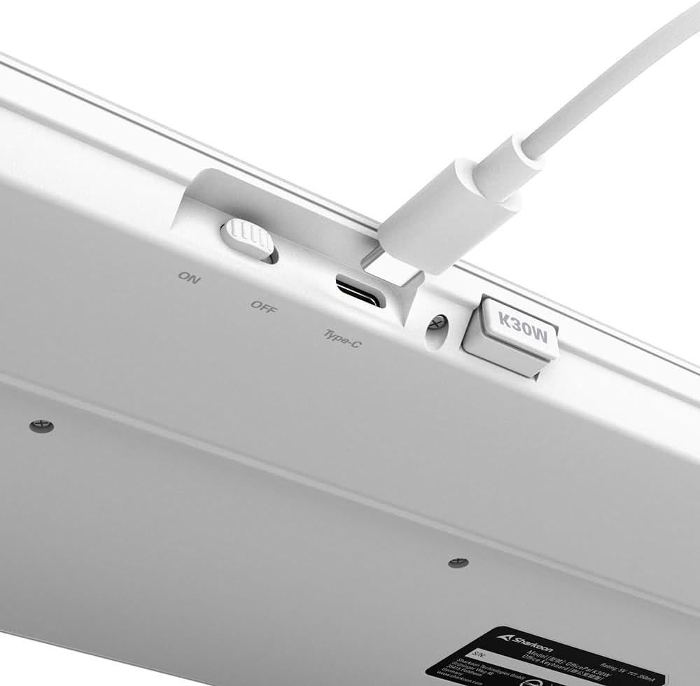 Sharkoon OfficePal K30W, Weiss, Drahtlose Tastatur