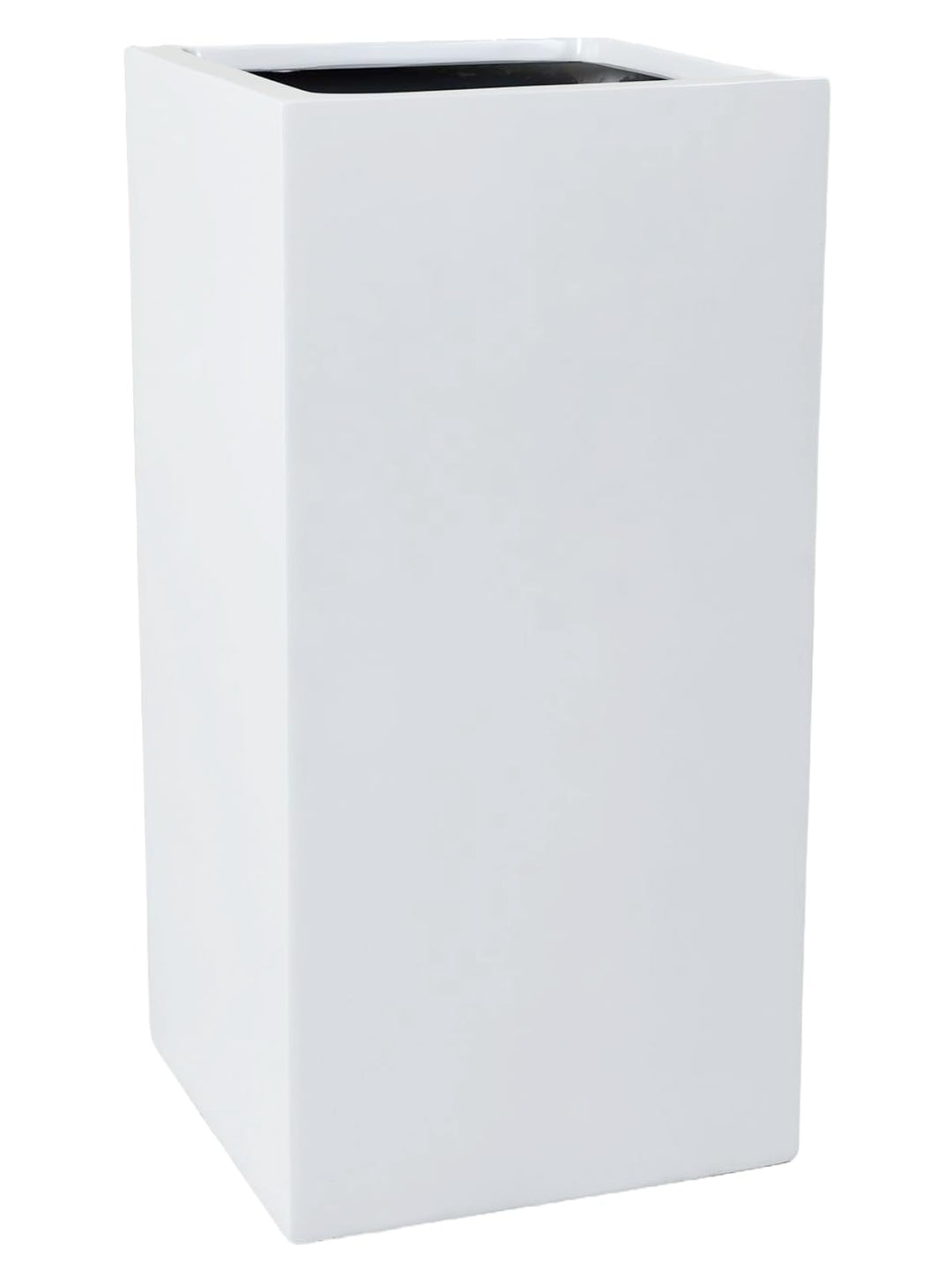 VIVANNO Pflanzkübel Pflanzgefäss Blumenkübel Fiberglas weiss matt Block - 40x40x80 cm Weiss Matt 80x