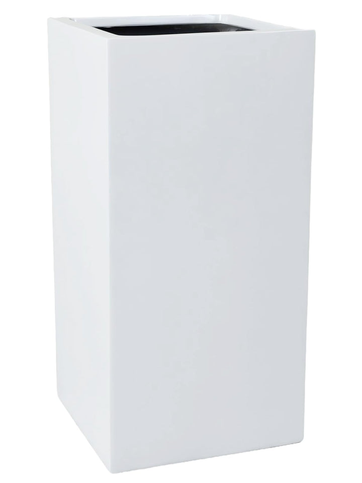 VIVANNO Pflanzkübel Pflanzgefäss Blumenkübel Fiberglas weiss matt Block - 40x40x80 cm Weiss Matt 80x