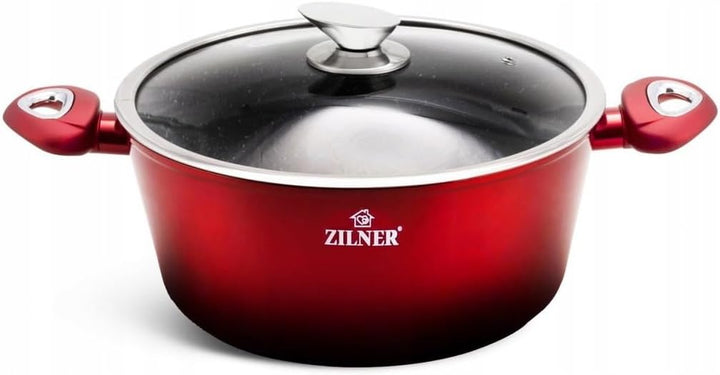 Zilner Töpfe und Pfannen Set - Topfset 15-teilig - Marmorbeschichtung und Keramikbeschichtung - mit
