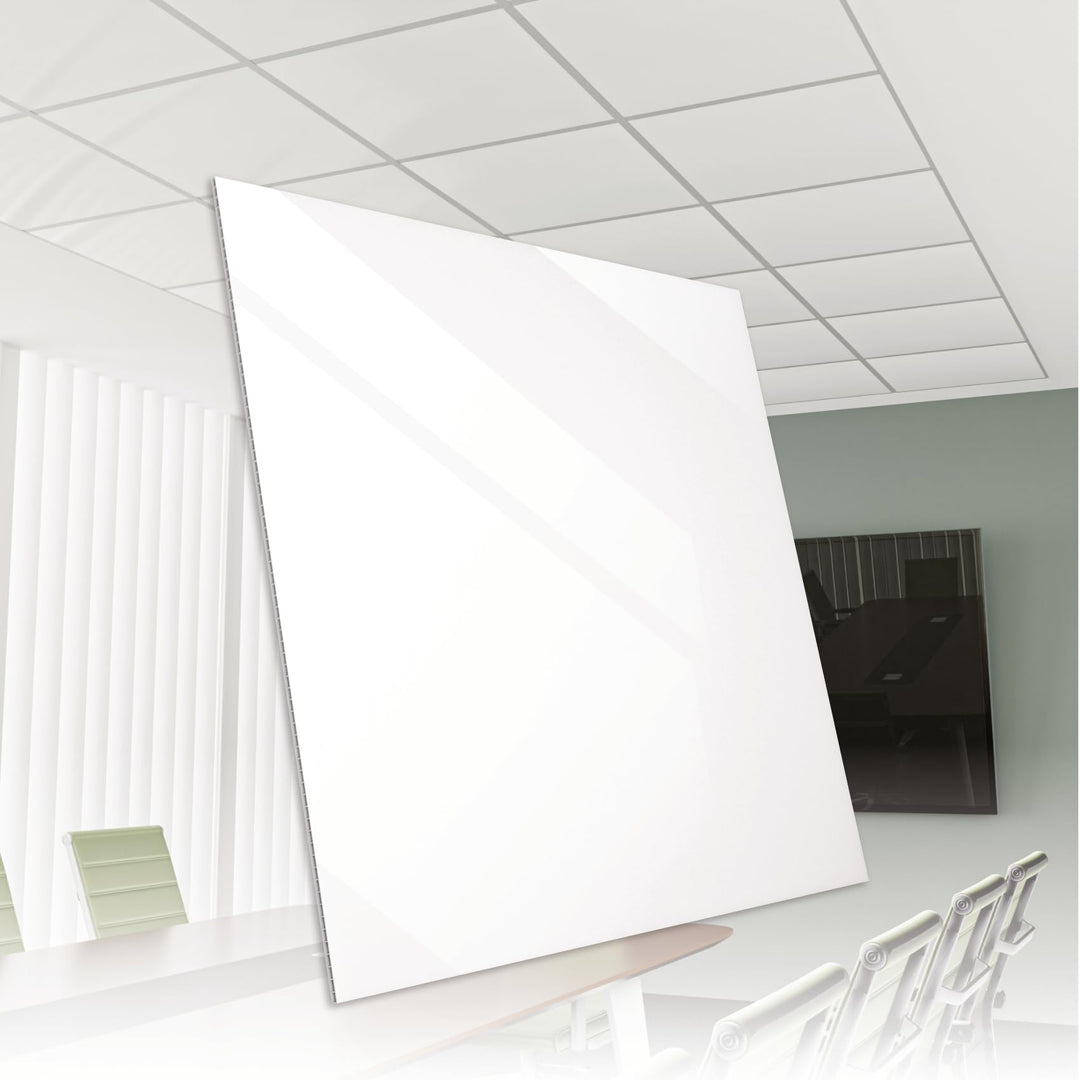 HEXIM Rasterdeckenplatte 62x62cm (20 Platten) Kunststoff Deckenplatte weiss glanz schwer entflammbar