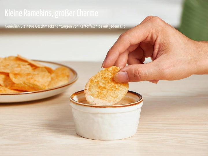 ONEMORE Auflaufförmchen 118 ml, ofenfest, Creme Brulee Auflaufförmchen, Set mit 6 Stück, zum Backen,