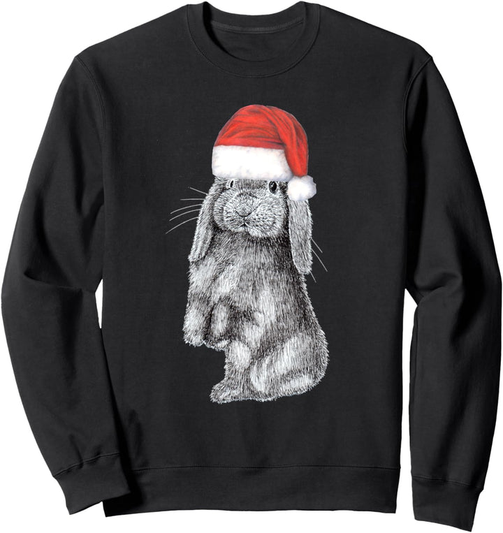Bunny Rabbit trägt Santa Hat Sweatshirt