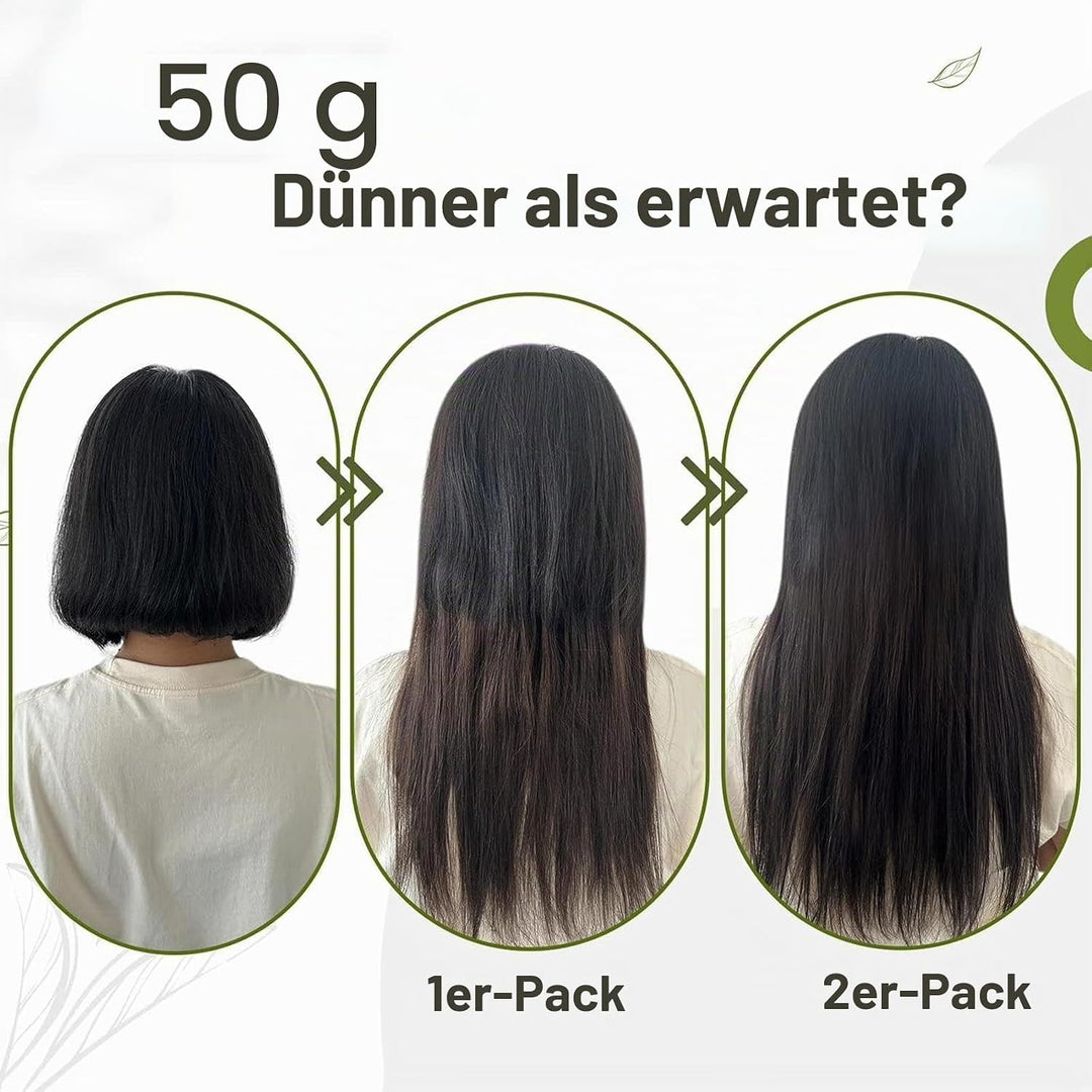 RUNATURE Echthaar Extensions Clip in Mittelbraun Echthaar Clip in Haarverlängerung Echthaar Braun Cl