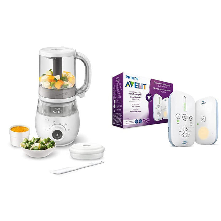Philips Avent 4-in-1-Babynahrungszubereiter SCF883/01, Dampfgarer, Dampfgaren, Mixen, 1000ml Kapazit