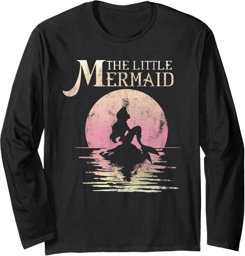 Disney The Little Mermaid Ariel Rock Moon Silhouette Langarmshirt