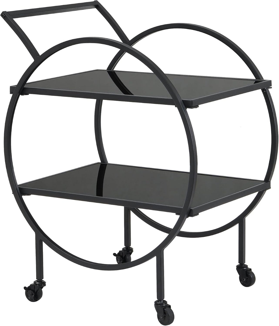 FineBuy Servierwagen 45x46x83 cm Metall mit schwarzem Glas