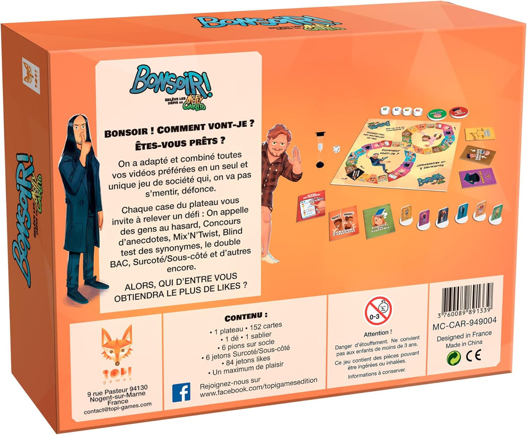 Topi Games – BonSoir-Spiel McFly und Carlito Gesellschaftsspiel, MAC-CAR-949003, mehrfarbig