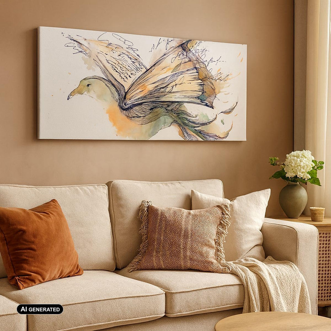 Panorama Bilder auf Leinwand 100x40cm Leinwandbild Vogel Fantasie Konzept Gross Wanddeko Bild Schlaf