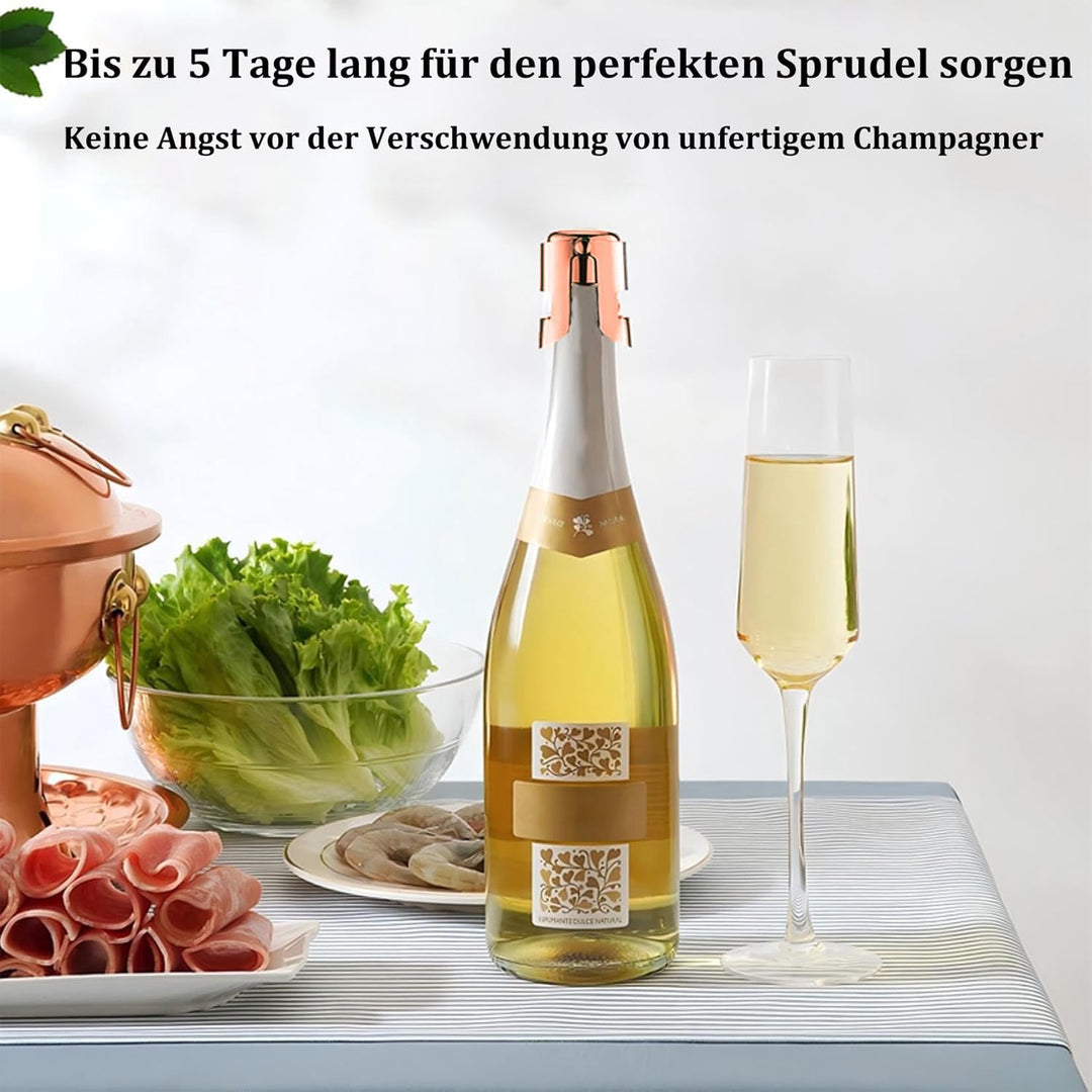 3 Stück Sektverschluss, Champagner Verschluss, Sektflaschenverschluss, Flaschenverschluss Auslaufsic
