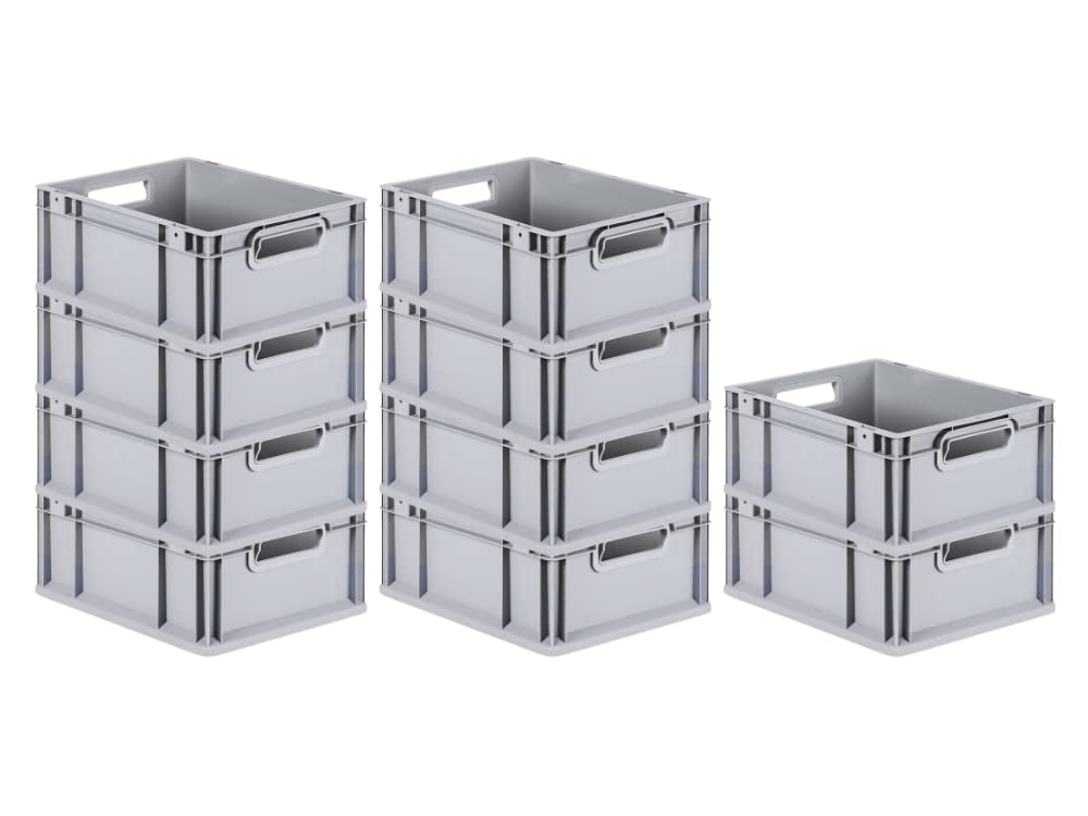 PROREGAL SuperSparSet 10x Eurobox NextGen Grip | HxBxT 17x30x40cm | Griffe offen | Glatter Boden | G