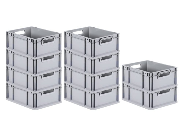 PROREGAL SuperSparSet 10x Eurobox NextGen Grip | HxBxT 17x30x40cm | Griffe offen | Glatter Boden | G