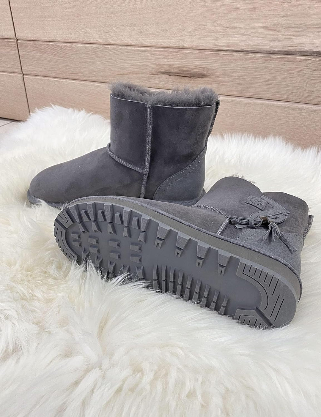 Rohn Lammfell Boots Stockholm, Winter-Stiefel aus 100% Lammfell, warme Schneeschuhe