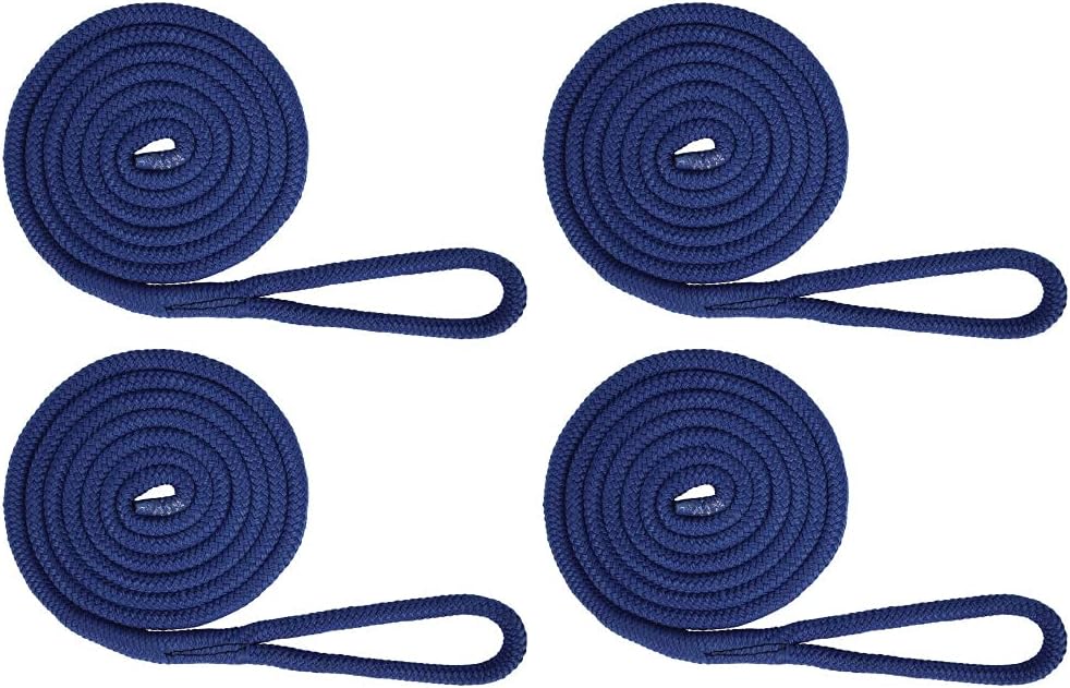 Extreme Max BoatTector Premium Double Braid Nylon Fender Line Königsblau Value 4-Pack, Königsblau Va