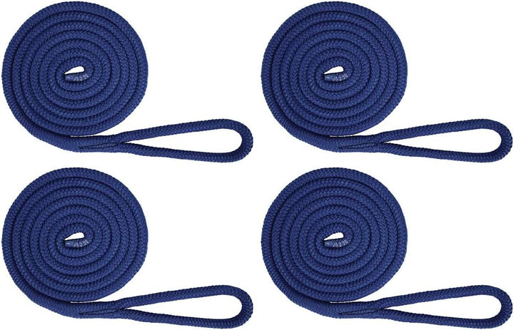Extreme Max BoatTector Premium Double Braid Nylon Fender Line Königsblau Value 4-Pack, Königsblau Va