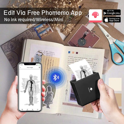 Phomemo M02 Mini Drucker Taschendrucker für iOS and Android Smartphone Bluetooth Sticker Drucker The