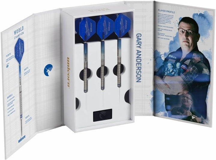 Unicorn 2019 Edition-Gary Anderson World Champion 90 Percent Dartpfeile aus Wolfram 23 g blau, 23 g