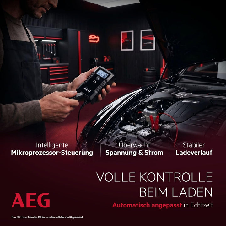 AEG Automotive 10616 Mikroprozessor-Ladegerät für Auto Batterie LD 4.0, 4 Ampere für 6/12 V, 7-HF La