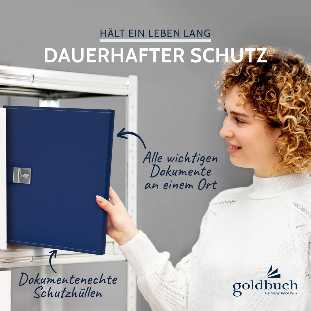 goldbuch 53818 Dokumentenmappe Cezanne für DIN A4 Unterlagen, Ringbuchmappe inklusive 5 Sichthüllen,