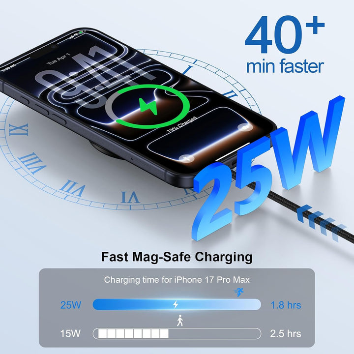25W Magnetisches Induktive Ladestation für MagSafe Kabelloses Ladegerät für Samsung Galaxy S26 Ultra
