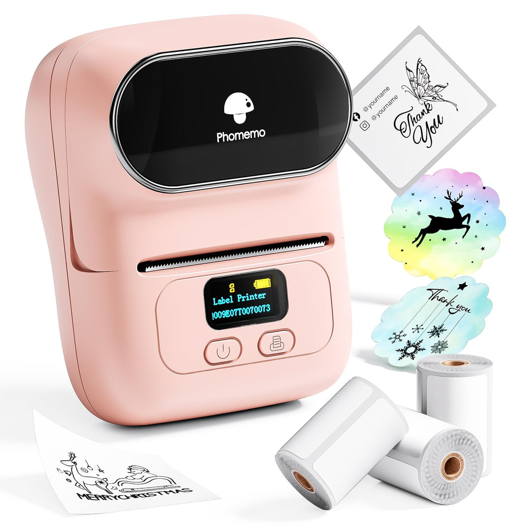 Phomemo M110 Bluetooth Etikettendrucker, Tragbarer Etikettiergerät Labeldrucker mit 3 Etikettenrolle