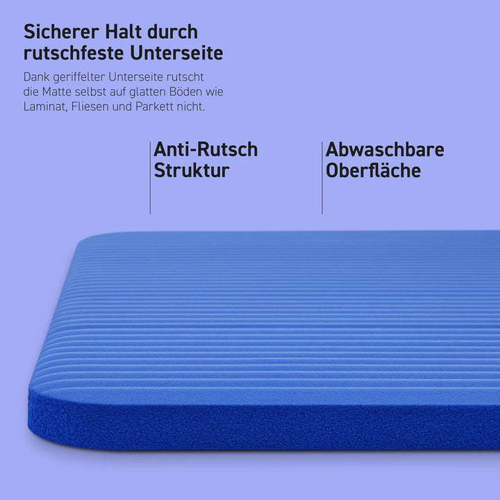MSPORTS Gymnastikmatte Premium I Yoga Matte rutschfest und extra dick - inkl. Tragegurt + Übungspost