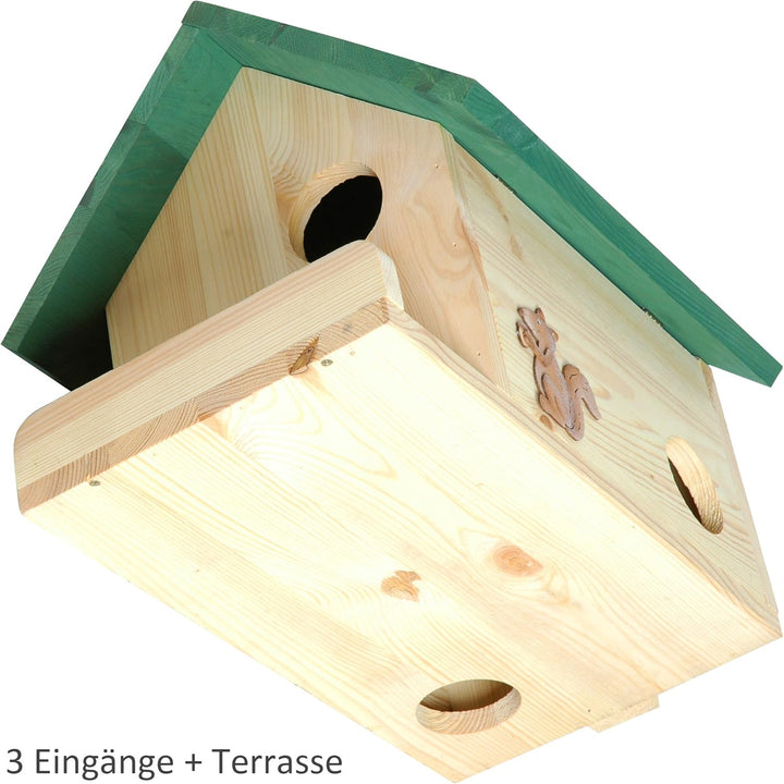 dobar® 22218e Eichhörnchenkobel - Schlafplatz für Eichhörnchen - Eichhörnchennest aus Massivholz - Ü