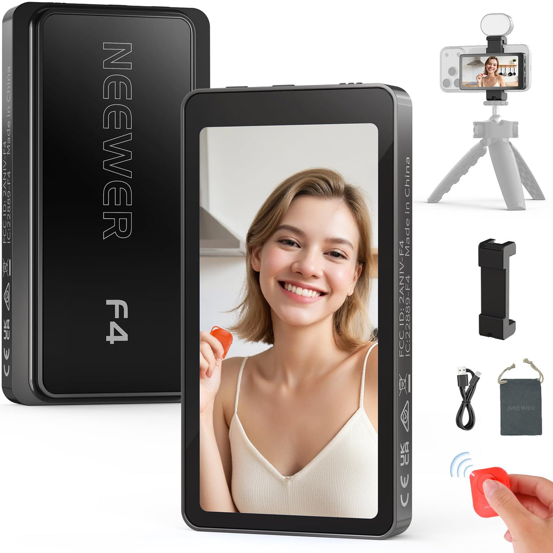 NEEWER 4" Monitor Selfie Handy Vlogging kompatibel mit iPhone, 500nit 1080x540p, kabelloser Monitor