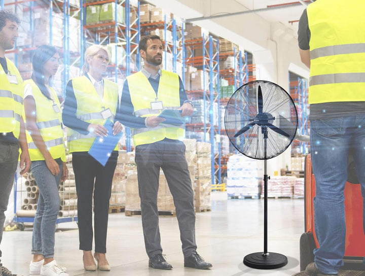 PUR LINE | Industrieller Standventilator mit Kupfermotor und Aluminiumflügeln – 3 Geschwindigkeiten,