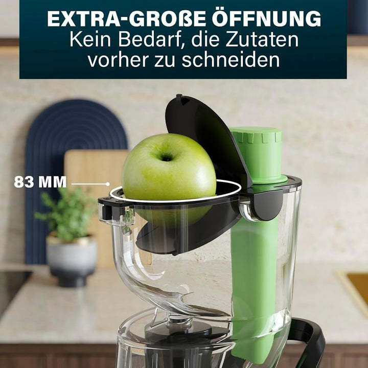 Princess 202045 Easy Fill Slow Juicer – Extra grosser Fülltrichter – Hoher Saftertrag
