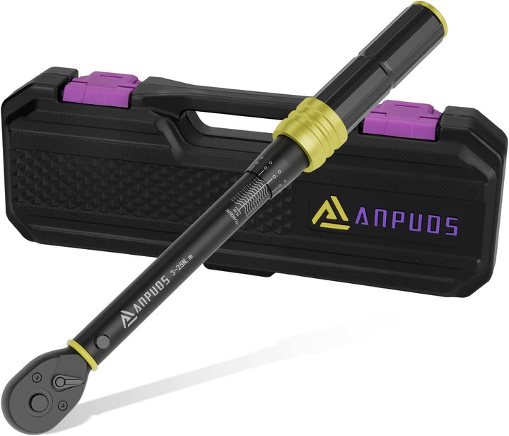 ANPUDS Drehmomentschlüssel 1/4", 3-25 NM Fahrrad &amp; Motorrad, 0,1NM Mikro-Einstellung mit Arretierung