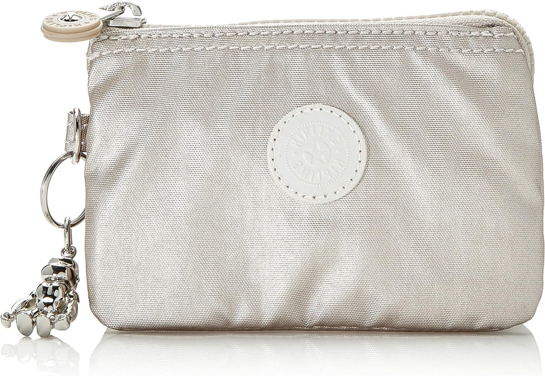 Kipling Backpacks Seoul, S, Metallic Glow + Damen Creativity S Münzbörse Silber (Metallic Glow)