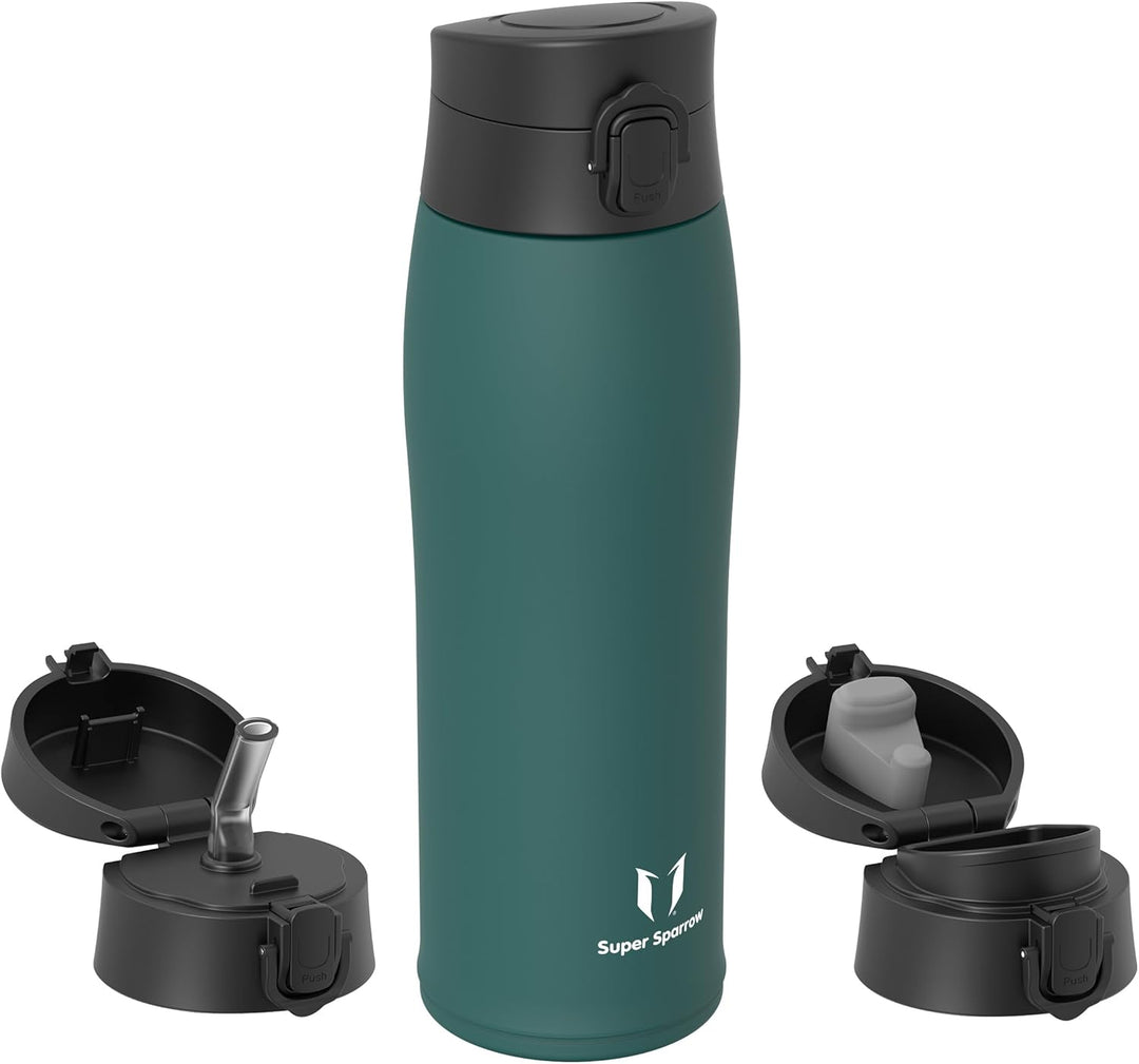 Super Sparrow Trinkflasche Edelstahl - Trinkbecher - 350ml, 500ml, 750ml - BPA-Frei, Auslaufsicher T