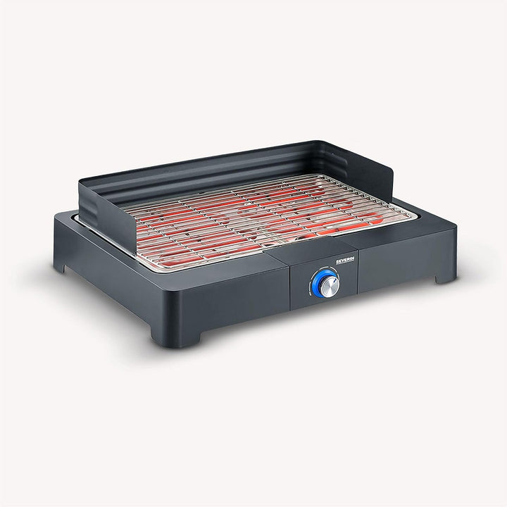 SEVERIN Tischgrill mit Edelstahl-Grillrost für drinnen und draussen, Elektrogrill mit schnellem Gril
