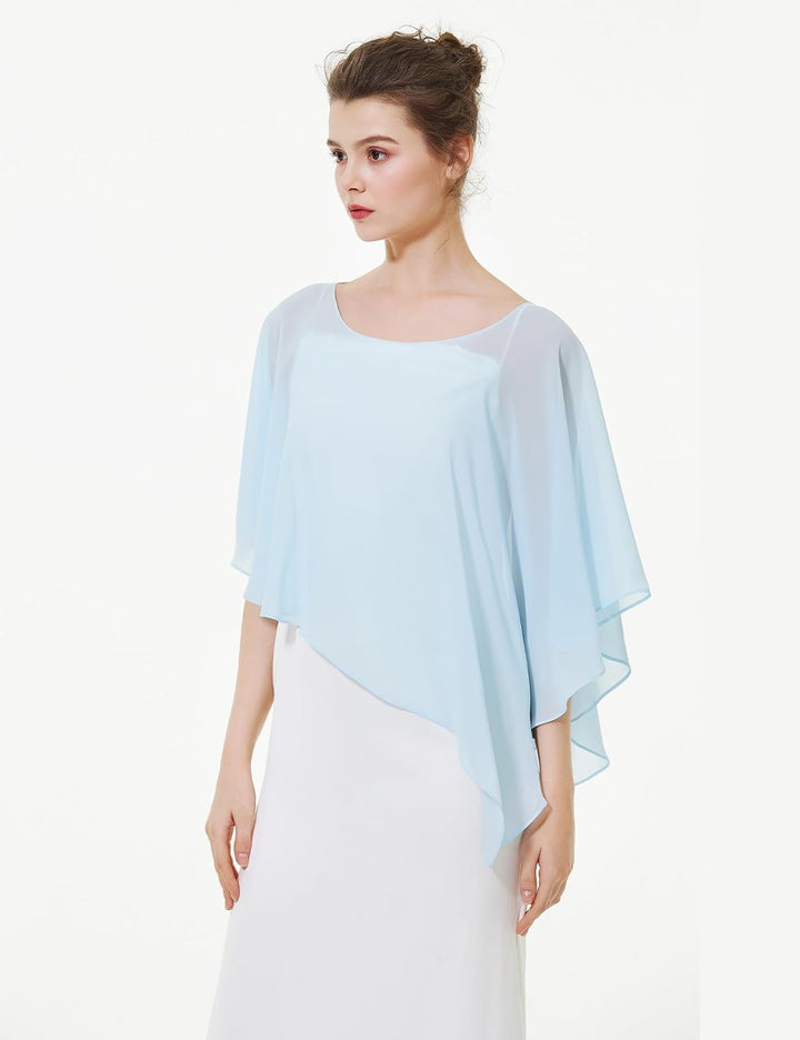 BEAUTELICATE Damen Chiffon Schal Stola Eleganten Cape Umhang für Braut Sommer Hochzeits Festliche Ab