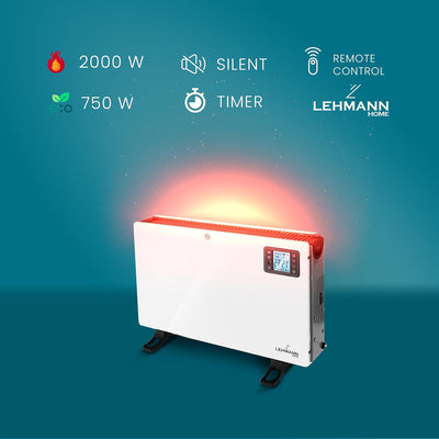 LEHMANN LHOHC-2013C Konvektor Heizung Heizkörper 2000 W | Elektroheizung mit 3 Heizstufen 750/1250 /