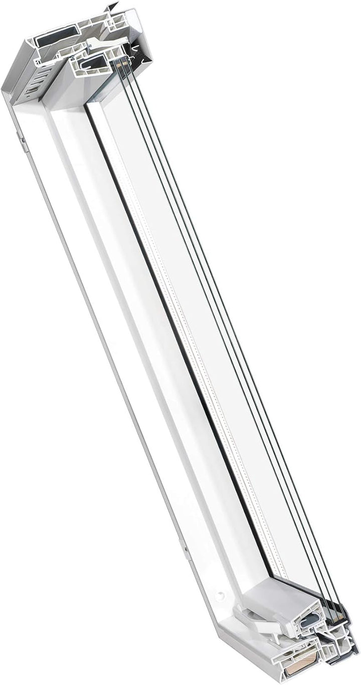 Kunststoff Dachfenster 66x118 cm OptiLight Energie mit 3-fach Verglasung, Lüftungsblende und Eindeck