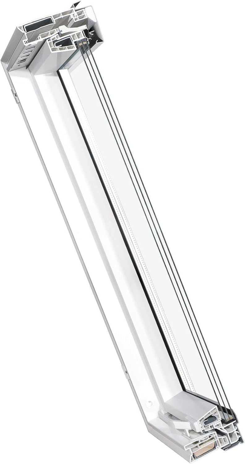 Kunststoff Dachfenster 55x118 cm OptiLight Energie mit 3-fach Verglasung, Lüftungsblende und Eindeck