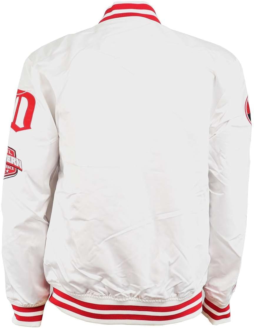 Mitchell & Ness NBA Hometown LW Satin Jacket, White M #2-Red-Wings-White-31093, M #2-Red-Wings-White